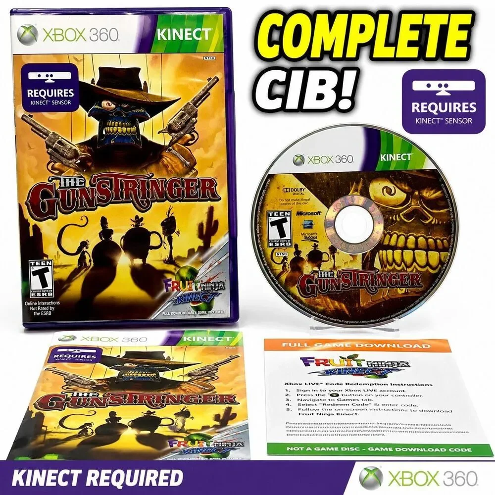 The Gunstringer Xbox 360 Kinect Complete CIB Tested Microsoft Game w/ Manual